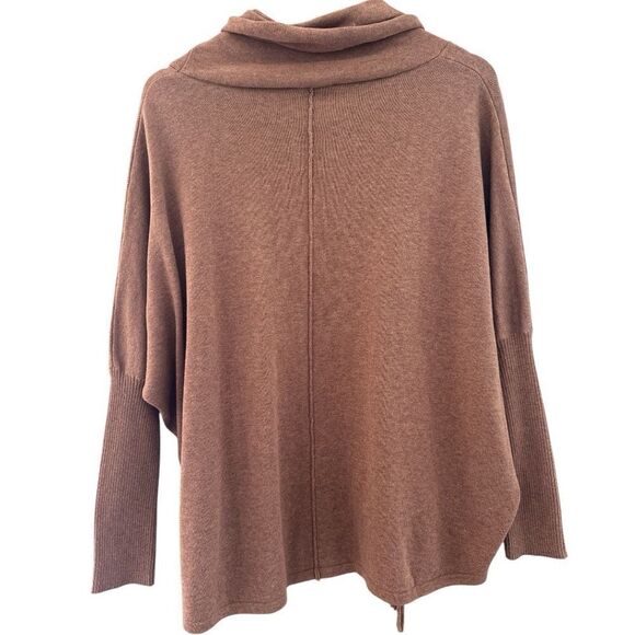 MARBLE Woman’s Size Small Brown Cowl Neck Sweater with Fringe - Picture 6 of 9